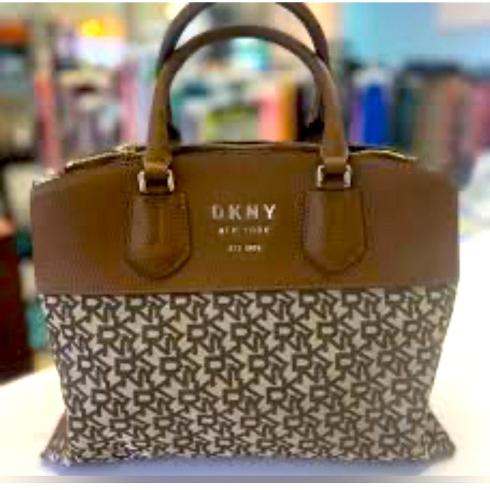 DKNY Brown and Cream Satchel